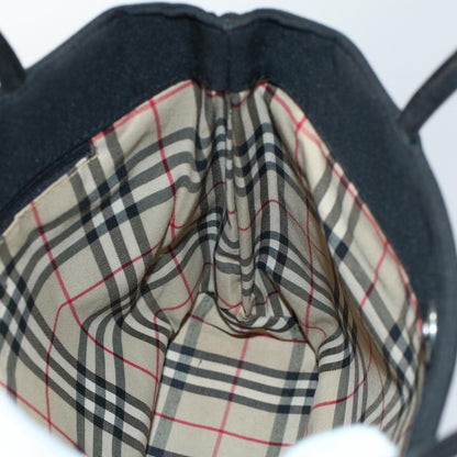 Burberry Tote Bag Canvas Black Auth ti1239