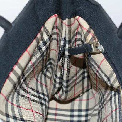 Burberry Tote Bag Canvas Black Auth ti1239