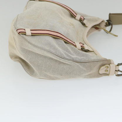 Burberry Shoulder Bag Canvas Gray Auth ti1326