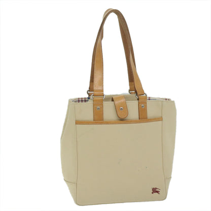 Burberry Tote Bag Canvas Beige Auth ti1379