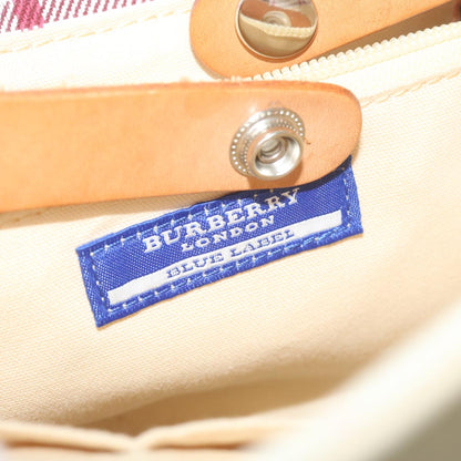 Burberry Tote Bag Canvas Beige Auth ti1379