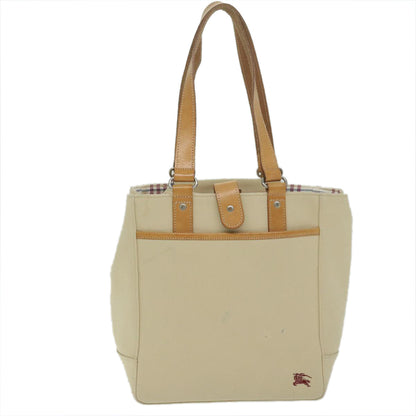 Burberry Tote Bag Canvas Beige Auth ti1379