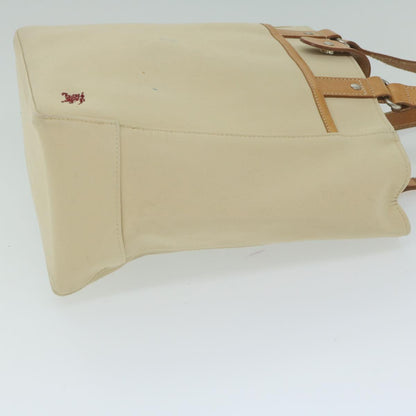 Burberry Tote Bag Canvas Beige Auth ti1379