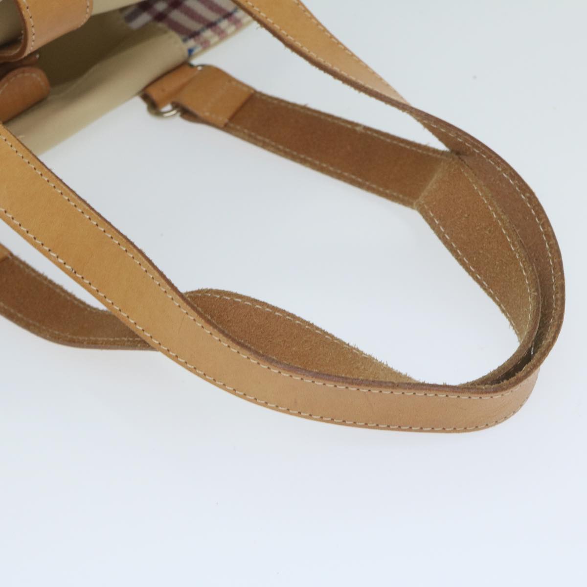 Burberry Tote Bag Canvas Beige Auth ti1379
