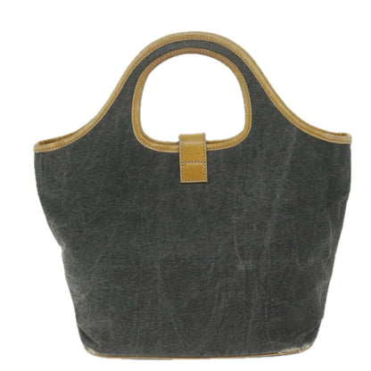 Burberry Blue Label Hand Bag Canvas Gray Auth ti1388