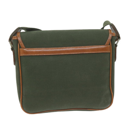 BurberrySs Shoulder Bag Canvas Khaki Auth ti1465