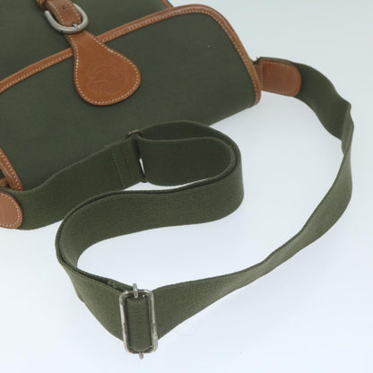 BurberrySs Shoulder Bag Canvas Khaki Auth ti1465