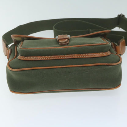 BurberrySs Shoulder Bag Canvas Khaki Auth ti1465