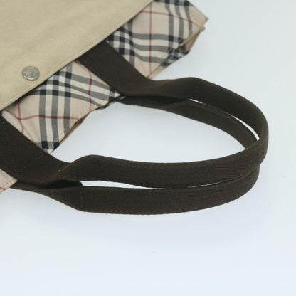 Burberry Nova Check Blue Label Tote Bag Canvas Beige Auth ti1469