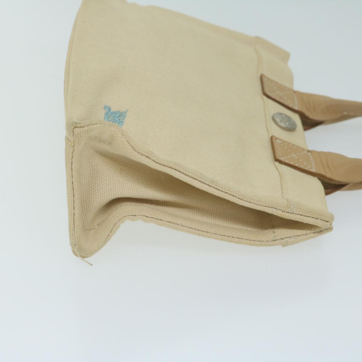 Burberry Blue Label Hand Bag Canvas Beige Auth ti1470