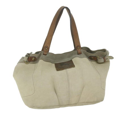 Burberry Blue Label Tote Bag Canvas Beige Auth ti1476