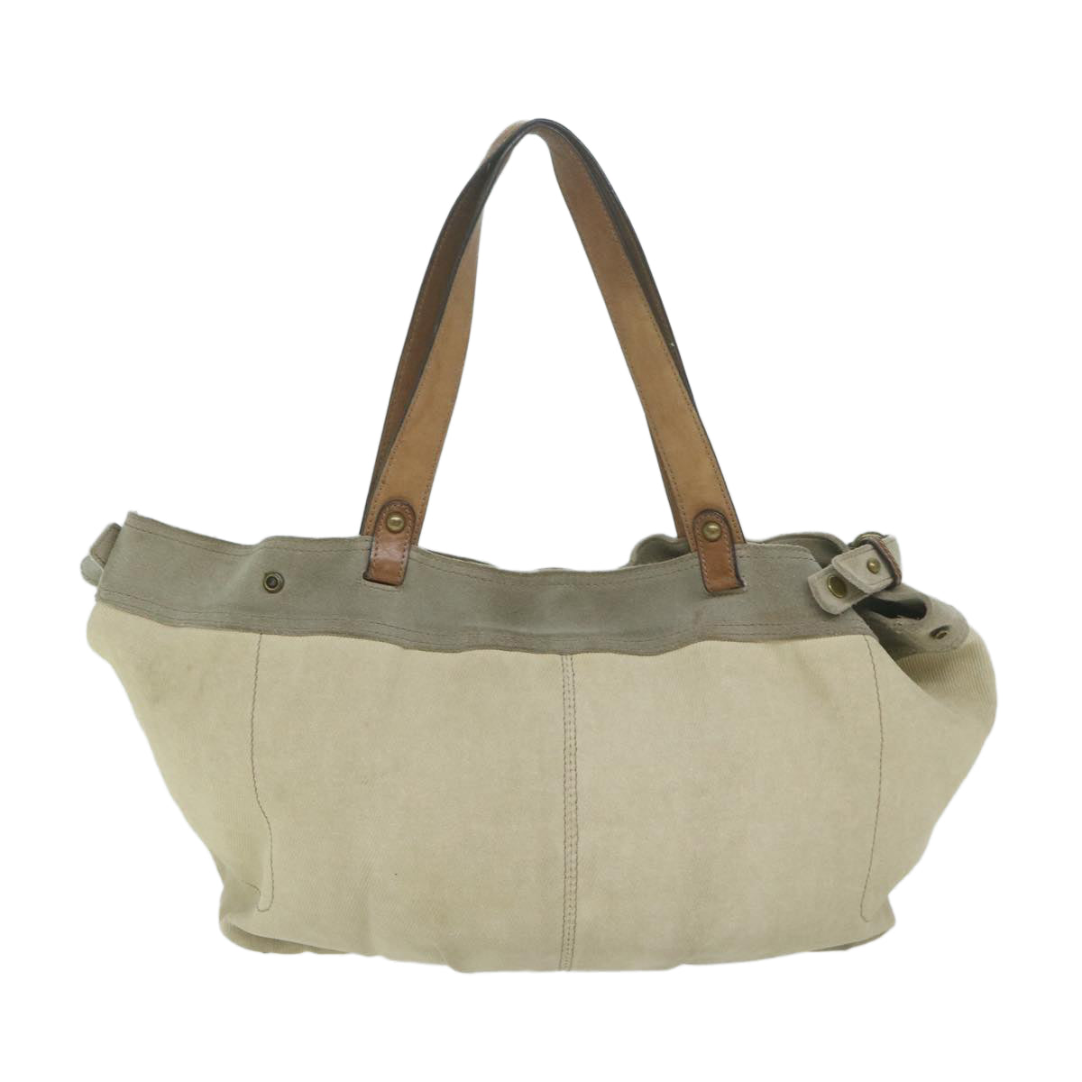 Burberry Blue Label Tote Bag Canvas Beige Auth ti1476