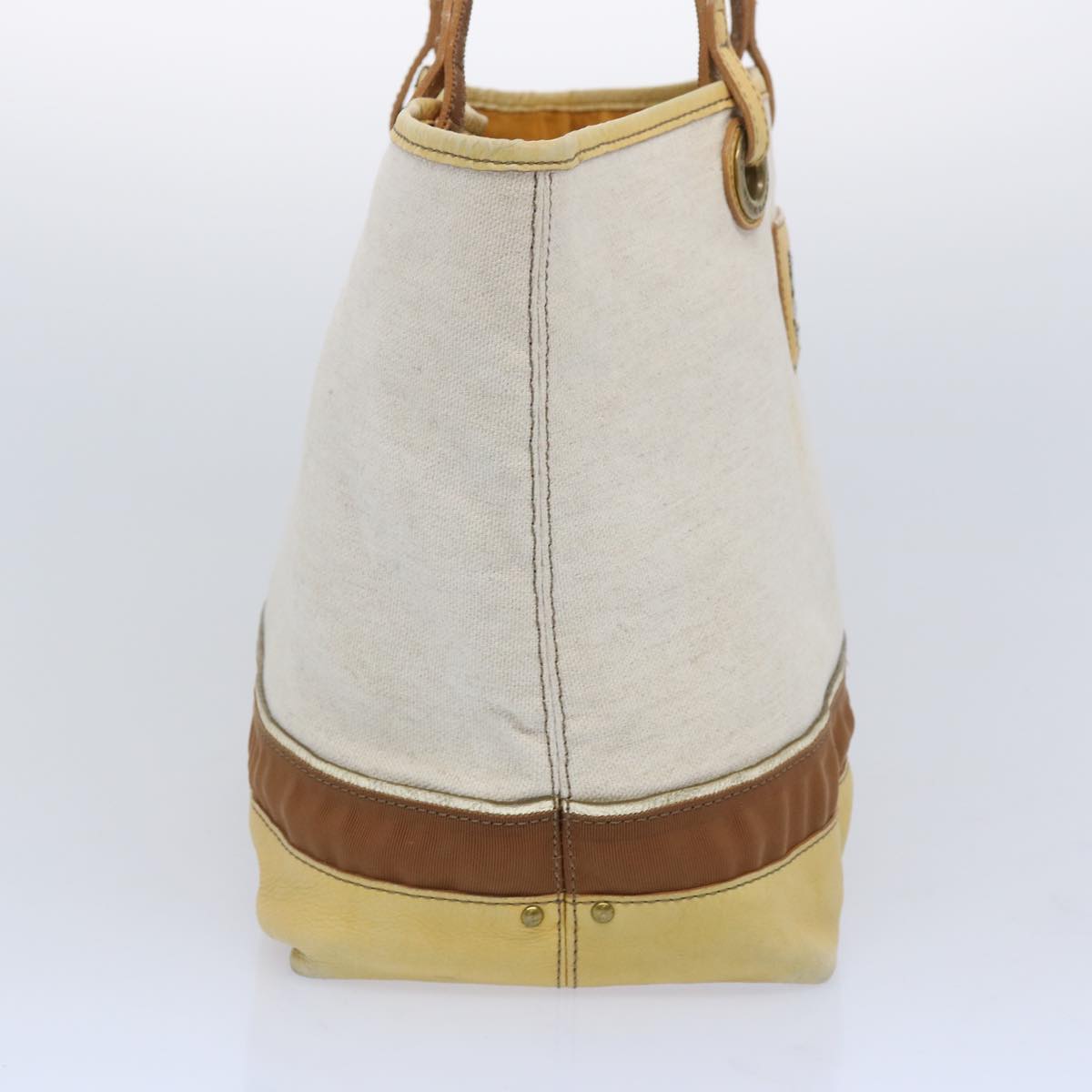 Burberry Blue Label Tote Bag Canvas Beige Auth ti1544