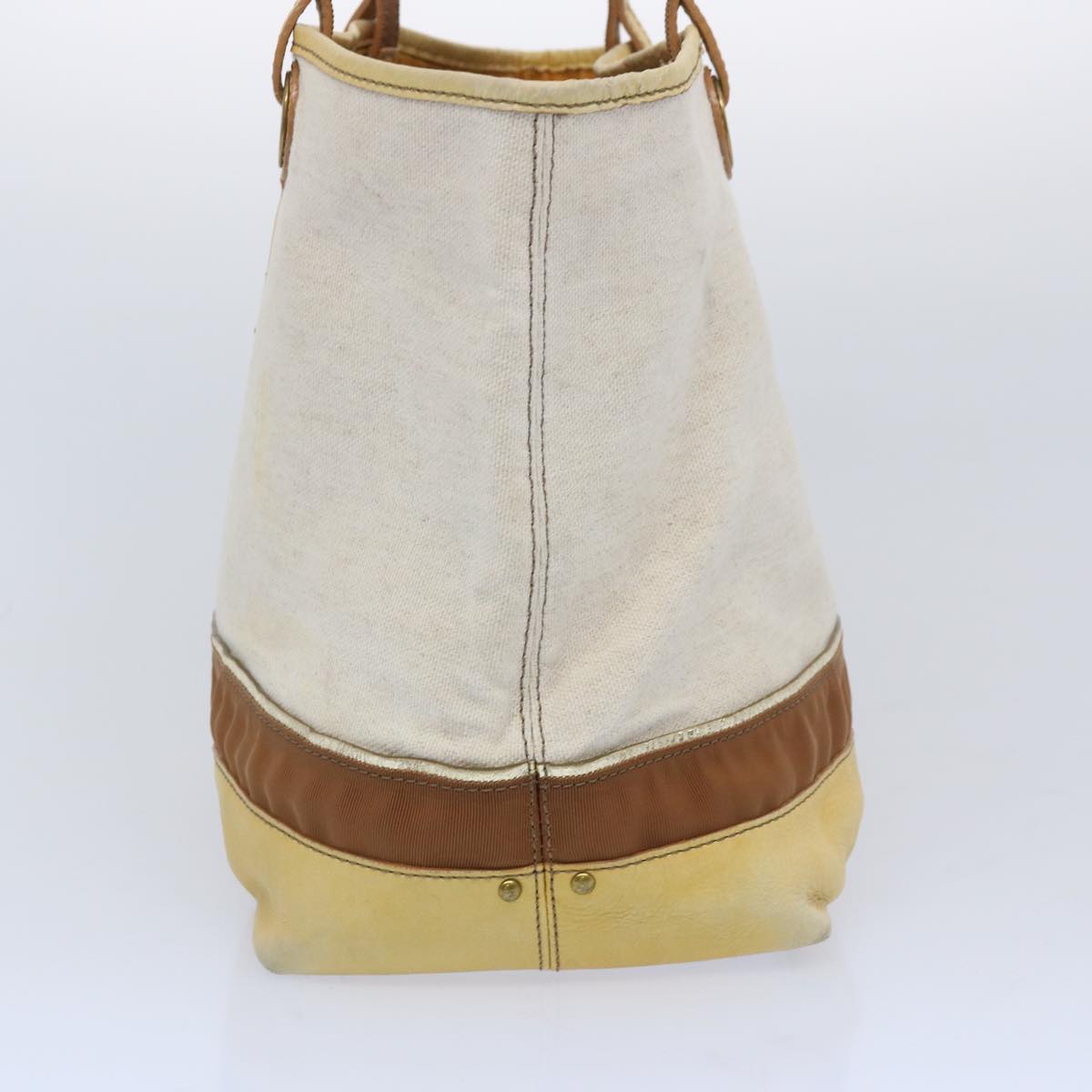 Burberry Blue Label Tote Bag Canvas Beige Auth ti1544