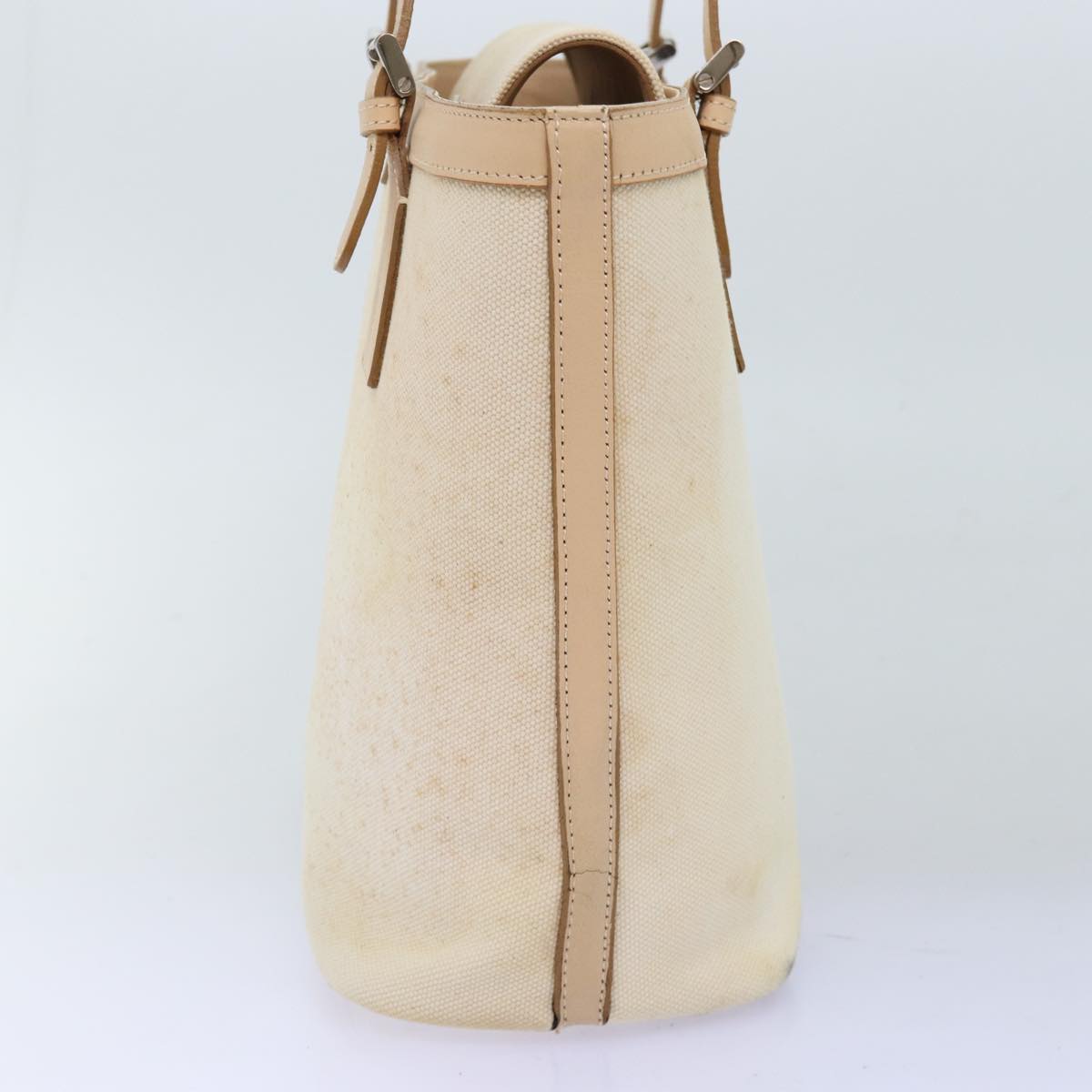 Burberry Hand Bag Canvas Beige Auth ti1704