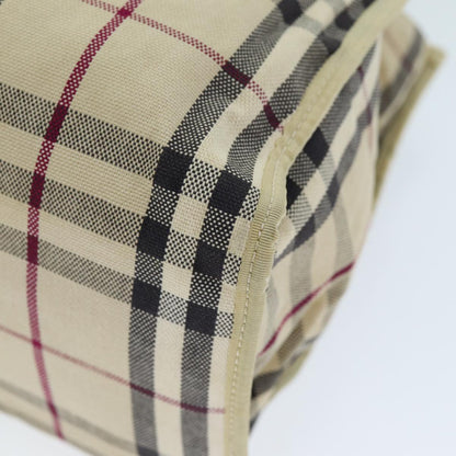 Burberry Nova Check Hand Bag Canvas Beige Auth ti1736
