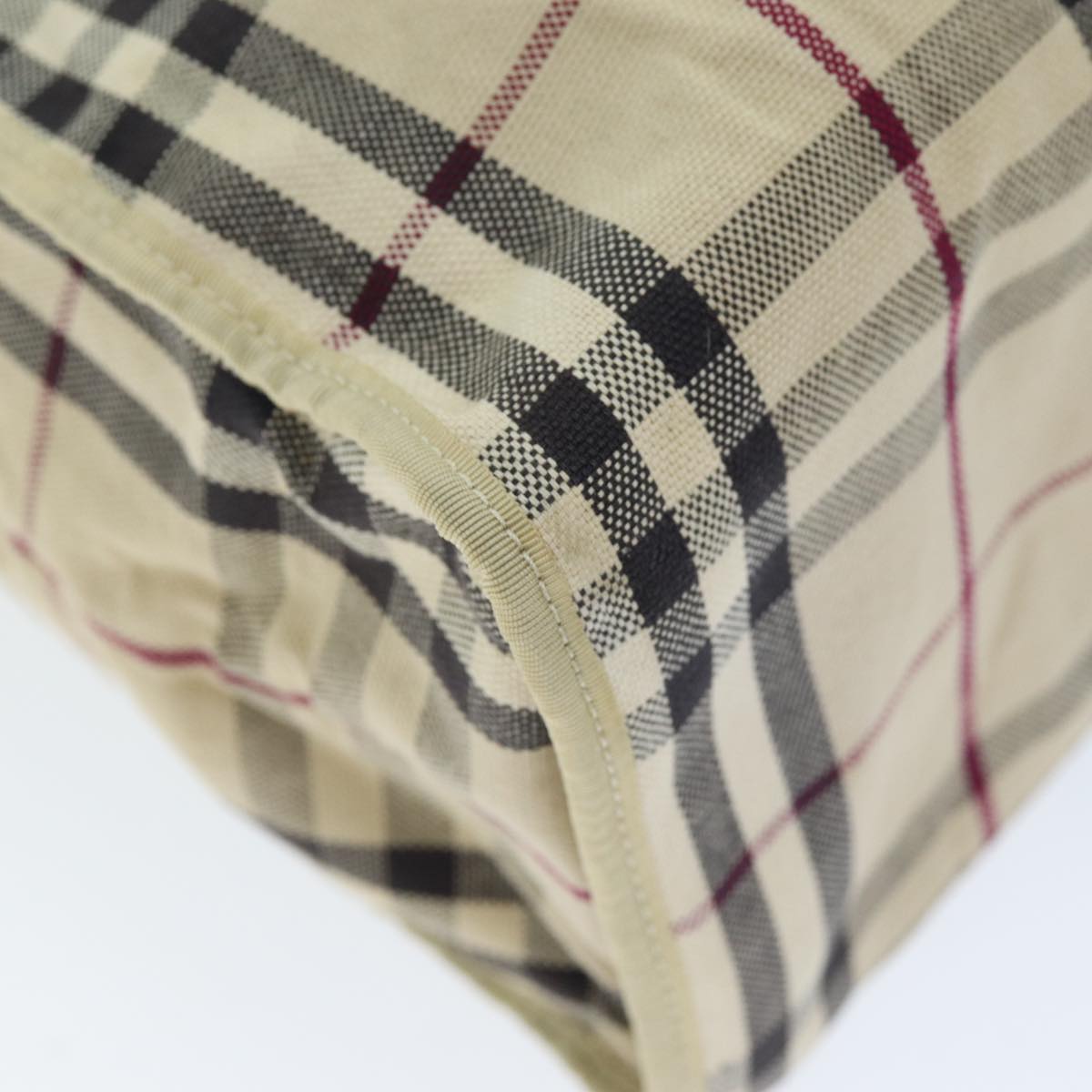 Burberry Nova Check Hand Bag Canvas Beige Auth ti1736
