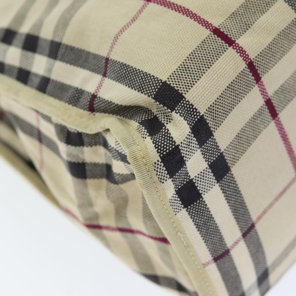 Burberry Nova Check Hand Bag Canvas Beige Auth ti1736