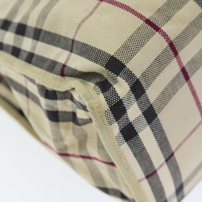 Burberry Nova Check Hand Bag Canvas Beige Auth ti1736