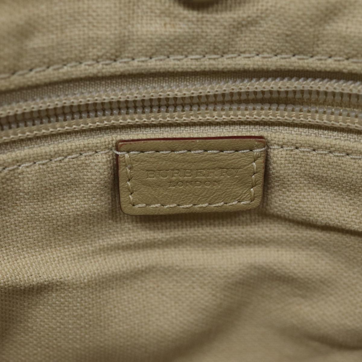 Burberry Nova Check Hand Bag Canvas Beige Auth ti1736