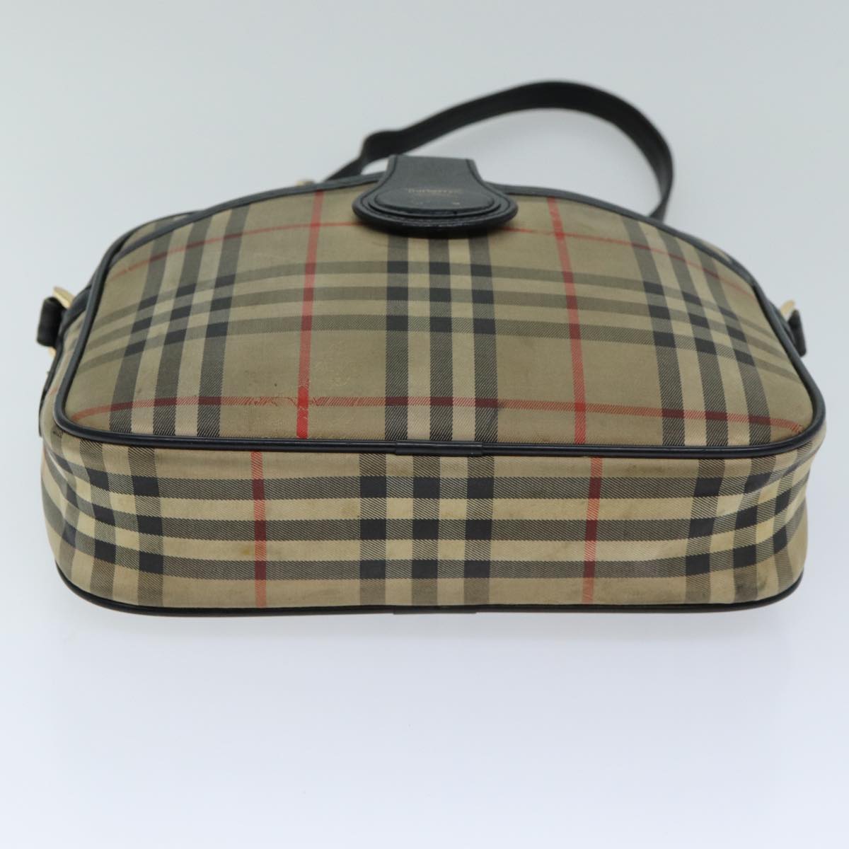 BURBERRYSs Nova Check Shoulder Bag Beige Black Auth ti1761
