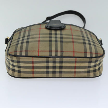 BURBERRYSs Nova Check Shoulder Bag Beige Black Auth ti1761