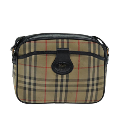 BURBERRYSs Nova Check Shoulder Bag Beige Black Auth ti1761