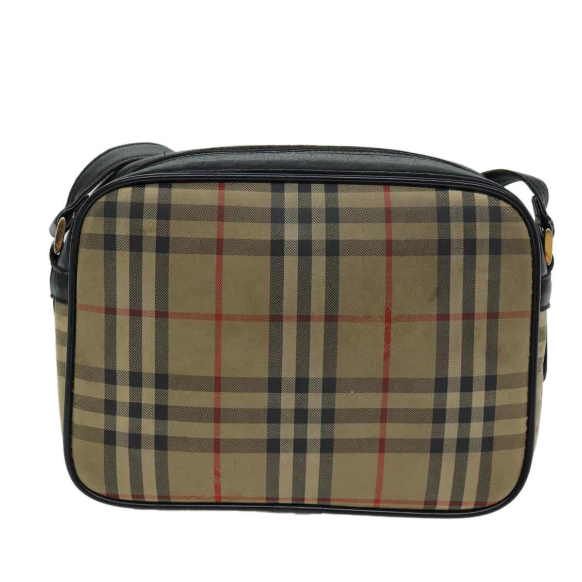 BURBERRYSs Nova Check Shoulder Bag Beige Black Auth ti1761