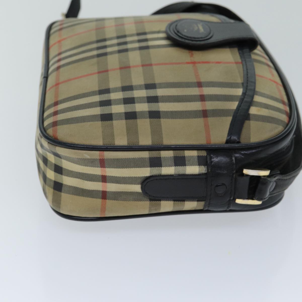 BURBERRYSs Nova Check Shoulder Bag Beige Black Auth ti1761