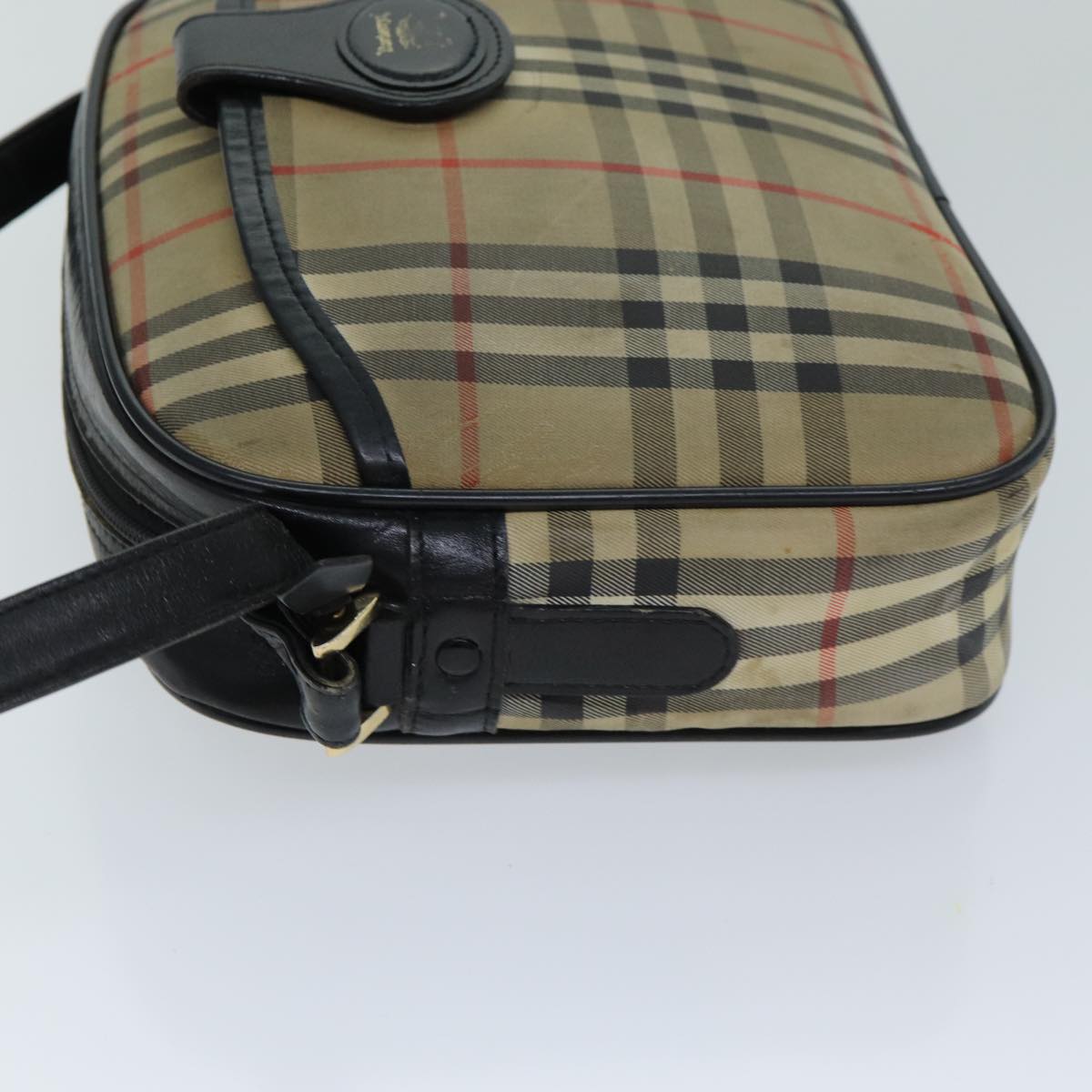 BURBERRYSs Nova Check Shoulder Bag Beige Black Auth ti1761