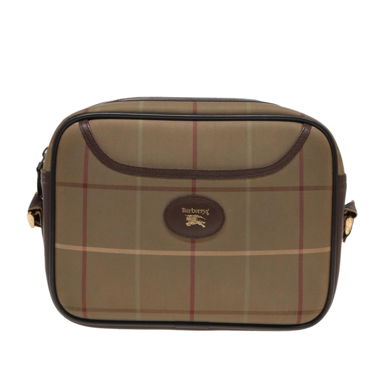 BURBERRYSs Nova Check Shoulder Bag Canvas Beige Brown Auth ti1772