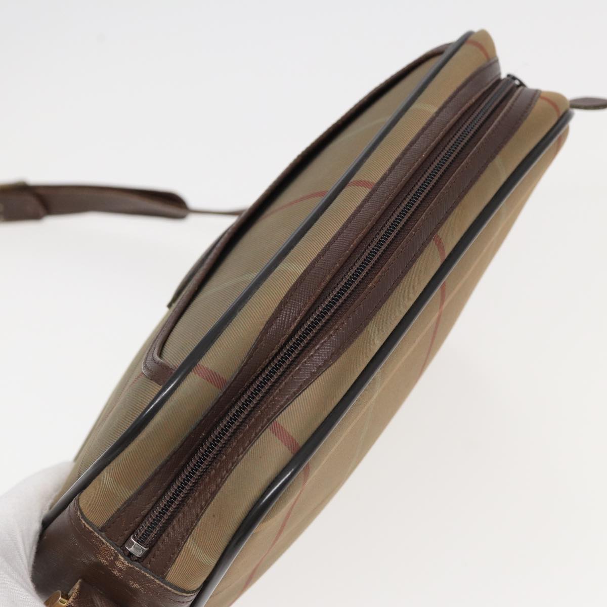 BURBERRYSs Nova Check Shoulder Bag Canvas Beige Brown Auth ti1772