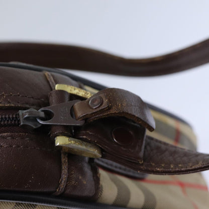 BURBERRYSs Nova Check Blue Label Hand Bag Canvas Black Auth ti1774