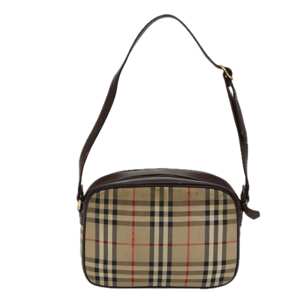 BURBERRYSs Nova Check Blue Label Hand Bag Canvas Black Auth ti1774