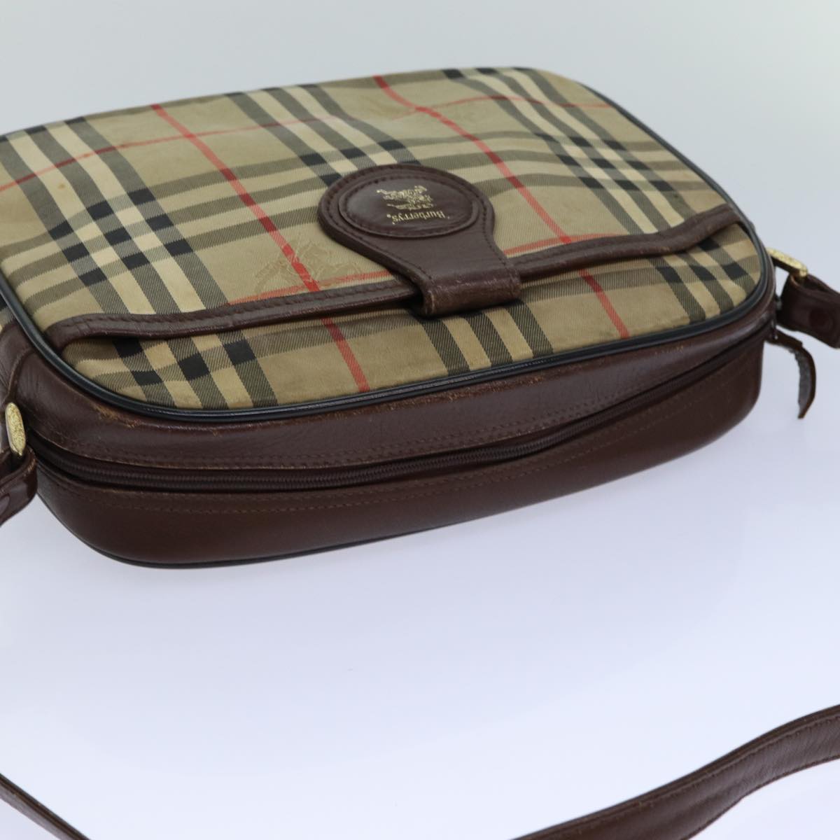 BURBERRYSs Nova Check Blue Label Hand Bag Canvas Black Auth ti1774
