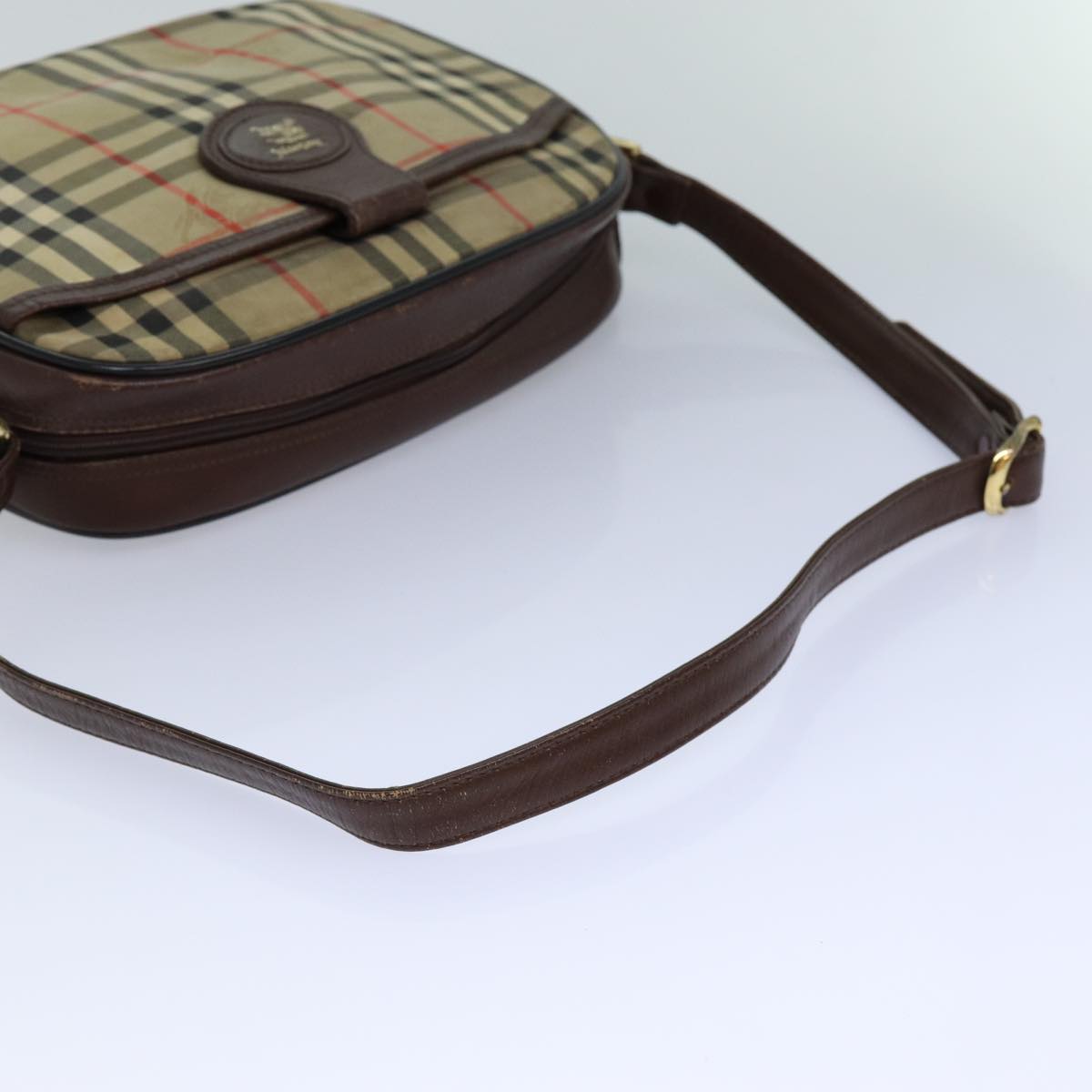 BURBERRYSs Nova Check Blue Label Hand Bag Canvas Black Auth ti1774