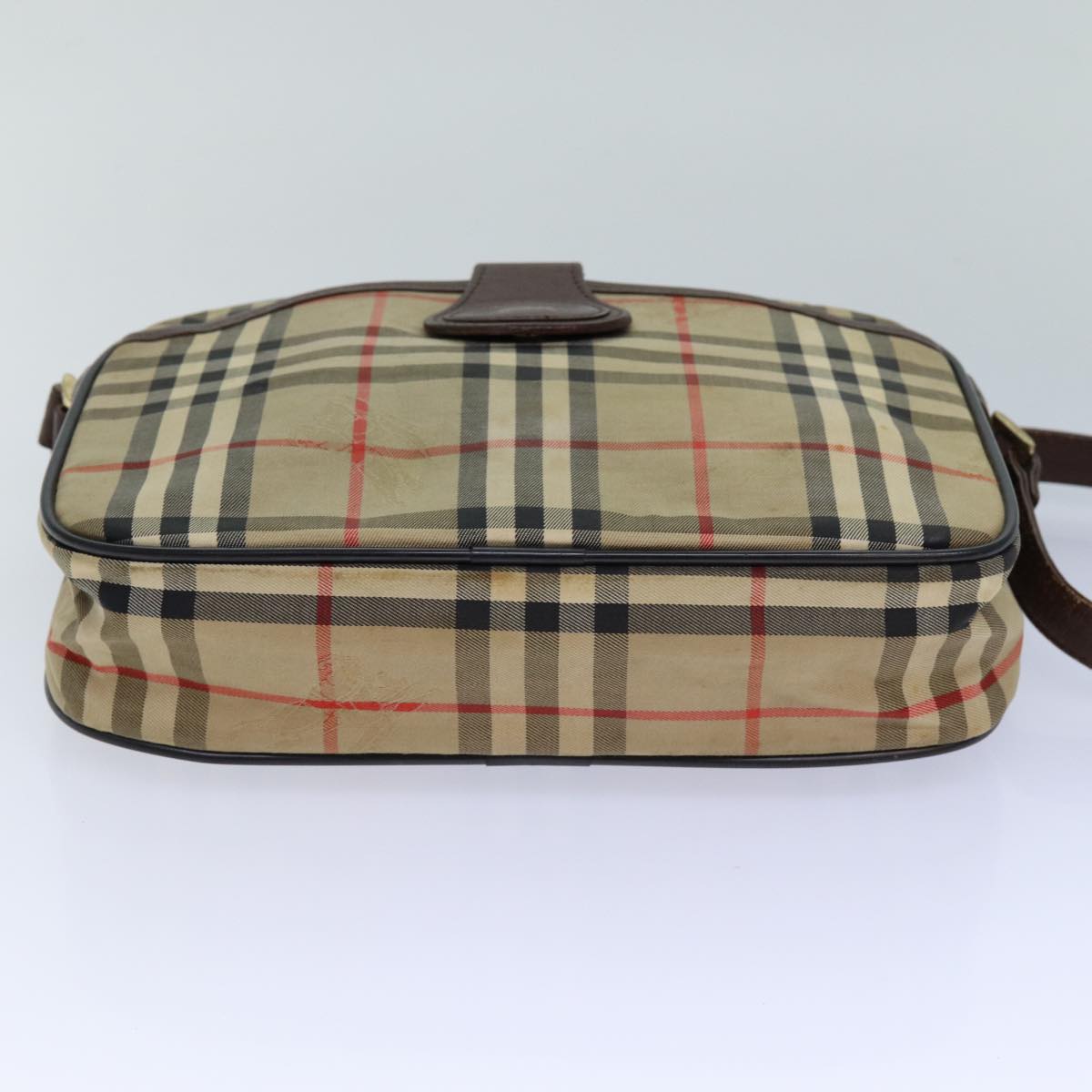 BURBERRYSs Nova Check Blue Label Hand Bag Canvas Black Auth ti1774