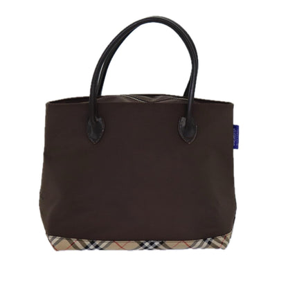 BURBERRYSs Nova Check Blue Label Hand Bag Canvas Brown Auth ti1776