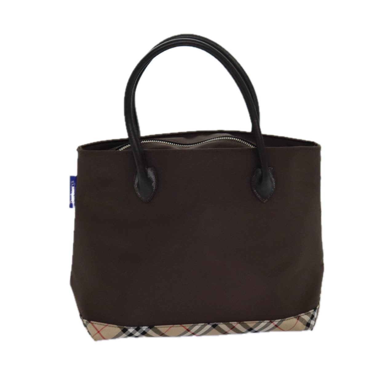 BURBERRYSs Nova Check Blue Label Hand Bag Canvas Brown Auth ti1776