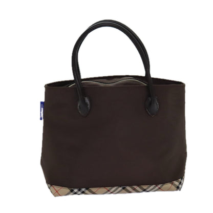 BURBERRYSs Nova Check Blue Label Hand Bag Canvas Brown Auth ti1776