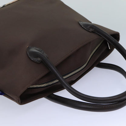 BURBERRYSs Nova Check Blue Label Hand Bag Canvas Brown Auth ti1776