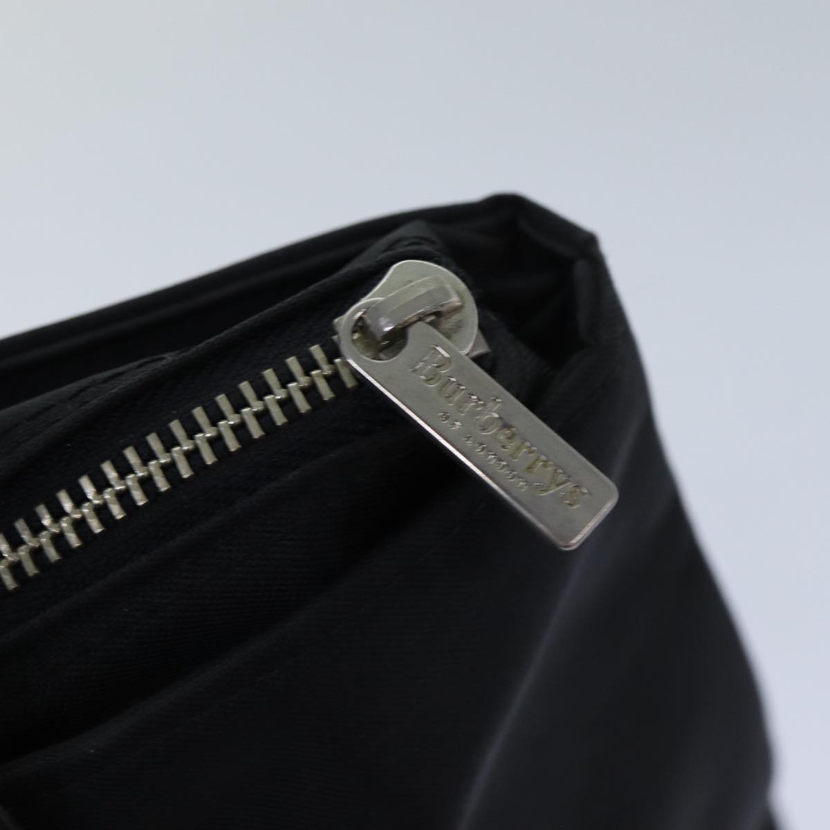 BURBERRYSs Nova Check Blue Label Hand Bag Canvas Black Auth ti1780