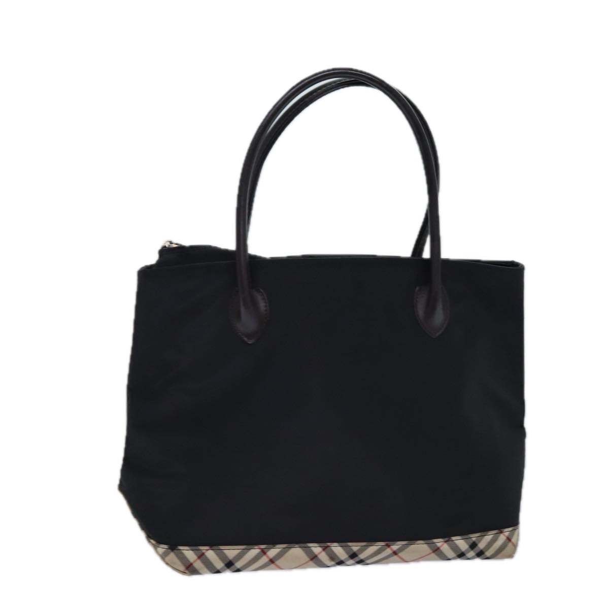 BURBERRYSs Nova Check Blue Label Hand Bag Canvas Black Auth ti1780