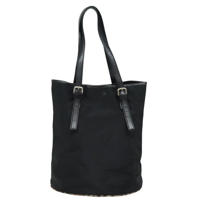 BURBERRYSs Nova Check Blue Label Shoulder Bag Nylon Black Beige Auth ti1781