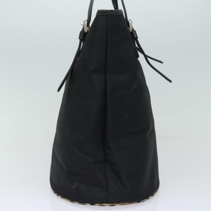 BURBERRYSs Nova Check Blue Label Shoulder Bag Nylon Black Beige Auth ti1781