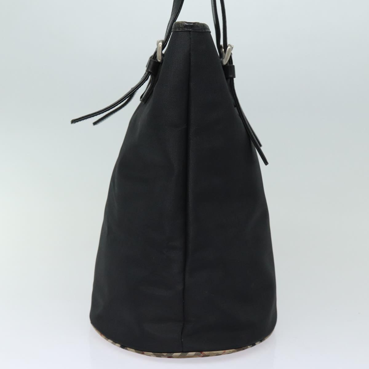 BURBERRYSs Nova Check Blue Label Shoulder Bag Nylon Black Beige Auth ti1781