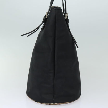 BURBERRYSs Nova Check Blue Label Shoulder Bag Nylon Black Beige Auth ti1781