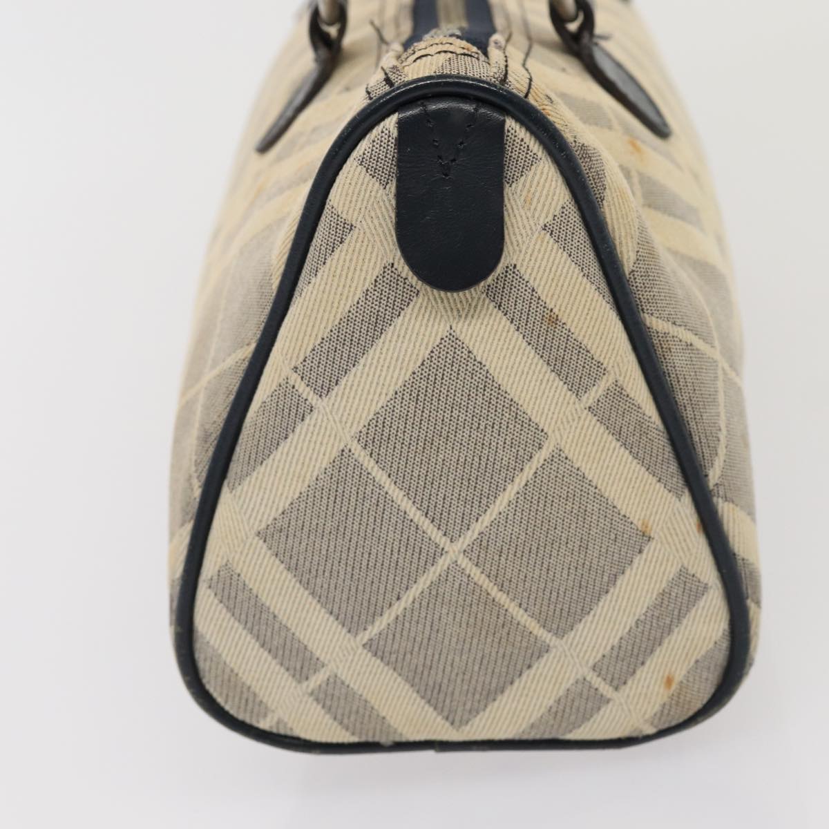 BURBERRY s Nova Check Blue Label Hand Bag Canvas 2Set Navy Auth ti1802