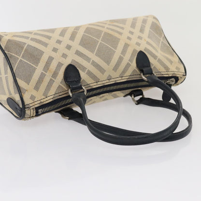 BURBERRY s Nova Check Blue Label Hand Bag Canvas 2Set Navy Auth ti1802