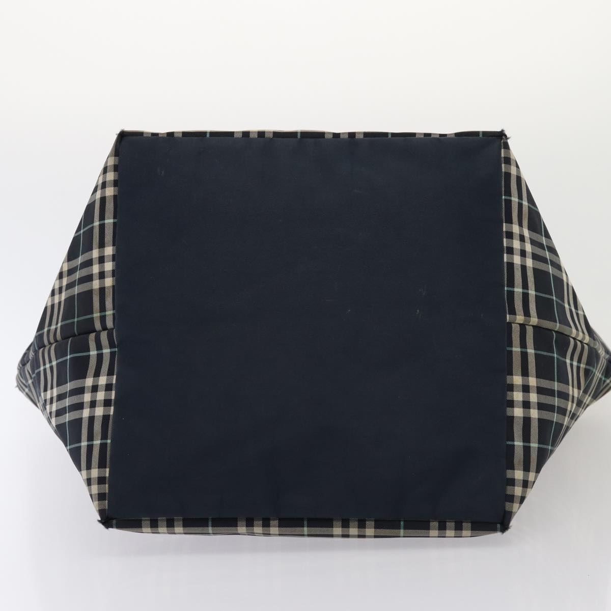BURBERRY s Nova Check Blue Label Hand Bag Canvas 2Set Navy Auth ti1802